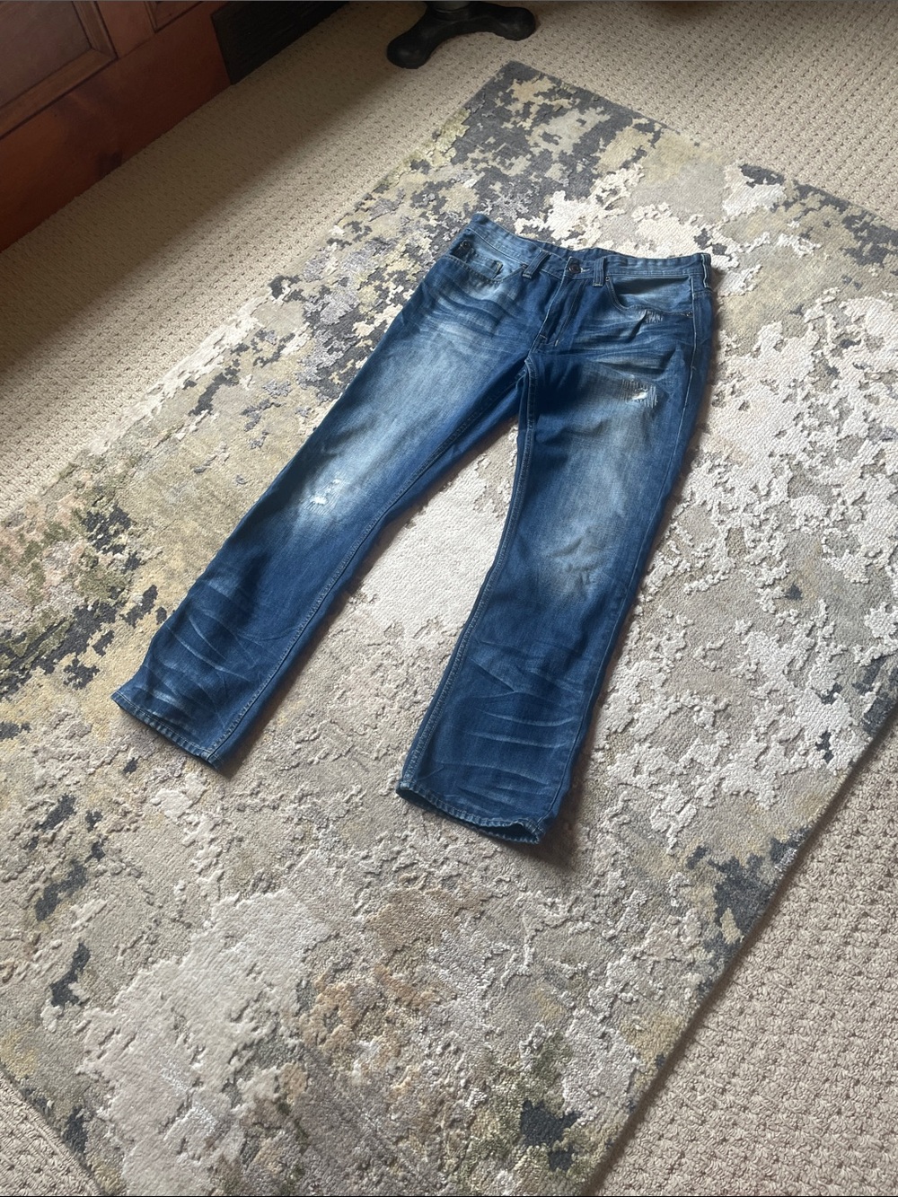 Men's Blue Distressed Jeans. Buffalo David Bitton
